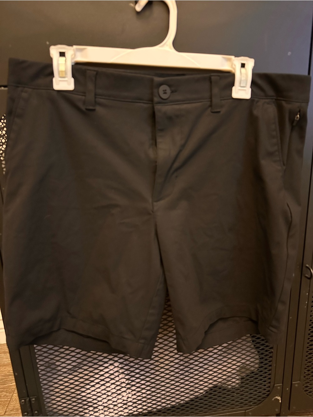 Men's Flat-Front Black Shorts